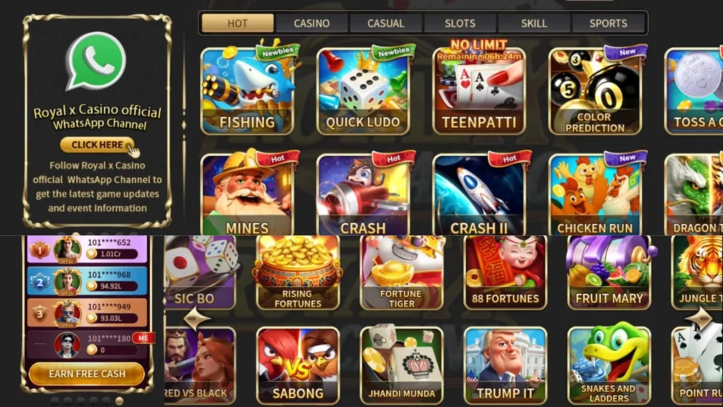 Royal X casino play game earn money